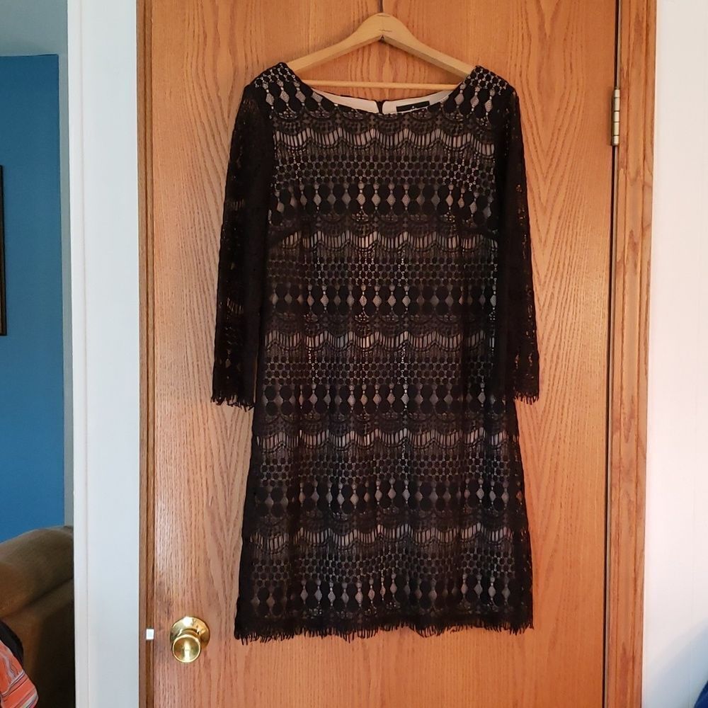 EUC Ronni Nicole Black Lace Dress Sz 10